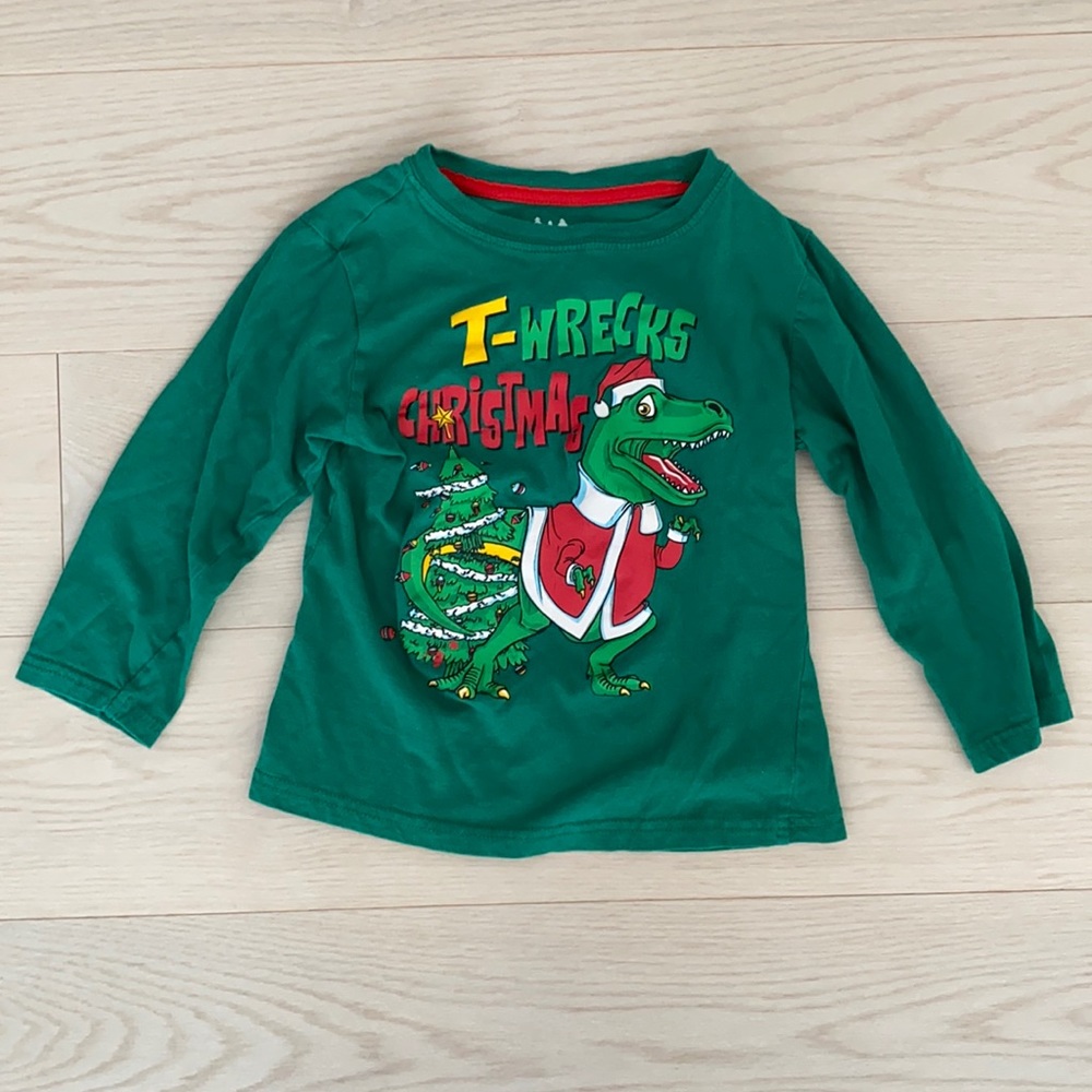 Kids Christmas green holiday top size 5